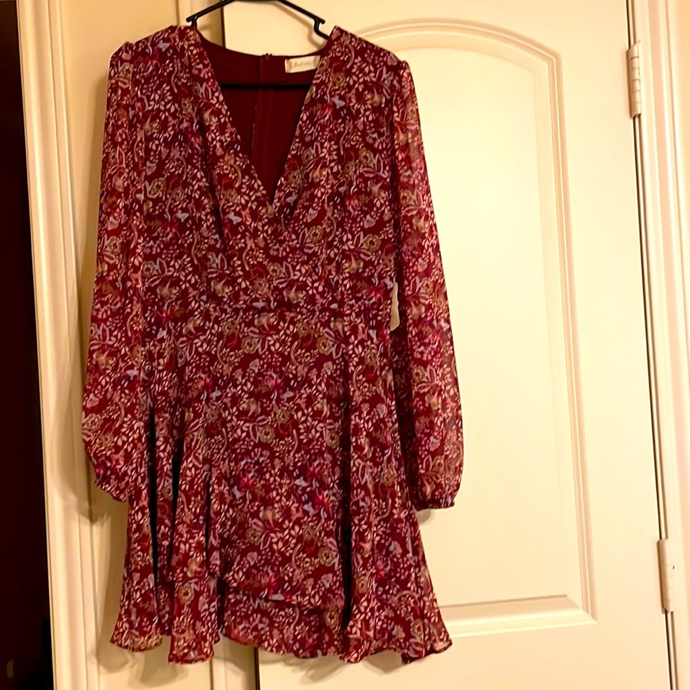 Floral Maroon Dress - Size L - NWT - Altar’d State